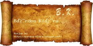 Bárdos Klára névjegykártya