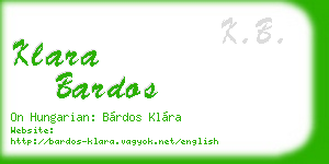 klara bardos business card